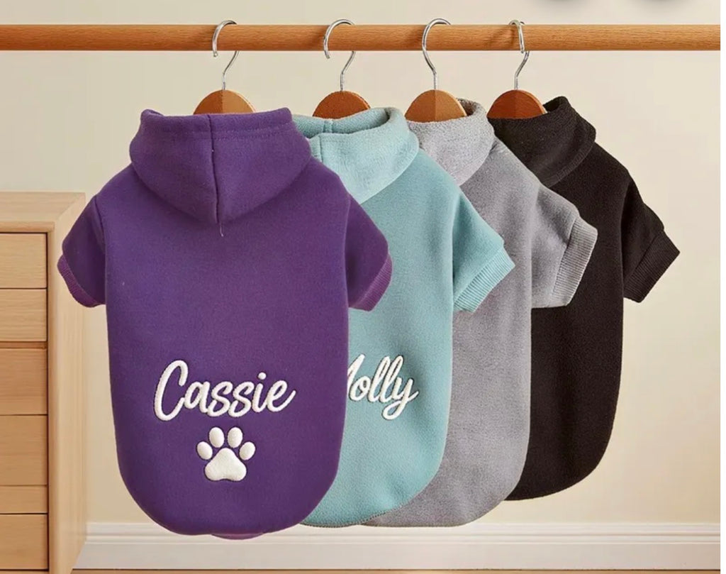 Custom named dog hoodies